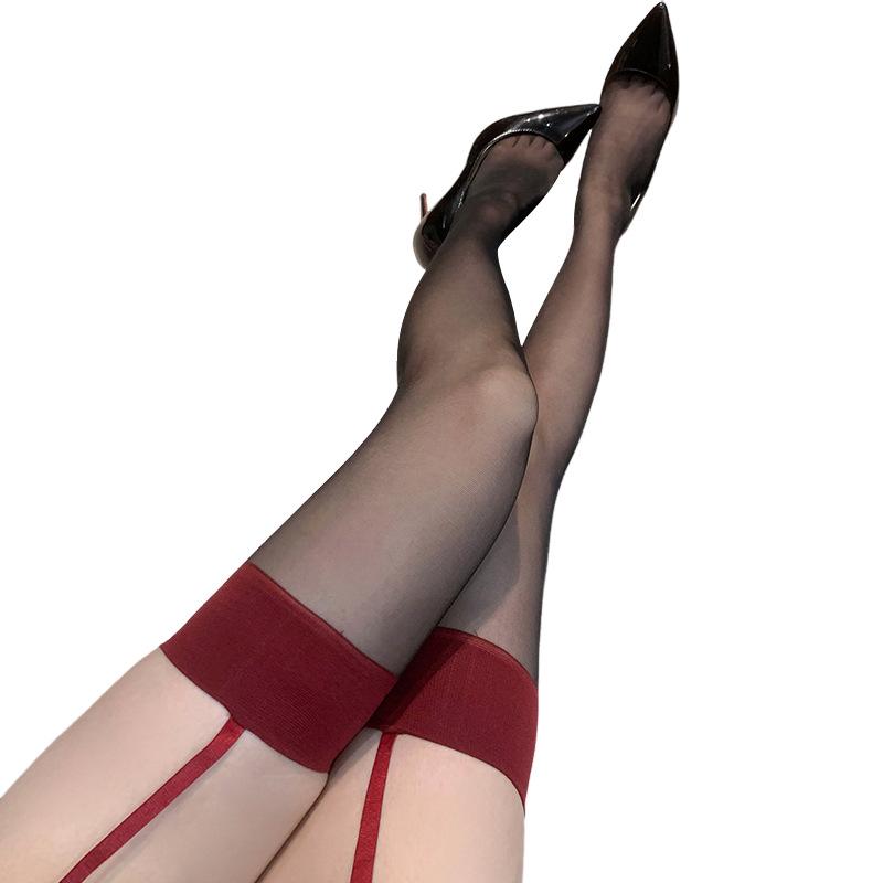 Чулки для секса, сексуальные подтяжки, встроенные носки, чистое желание удариться о край, черный шелк, открытая экипировка, свобода от искушения, гольфы