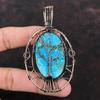 Tree Of Life Tibetan Turquoise Copper Pendant Wire Wrapped Pendant Gemstone Designer Pendant Turquoise Jewelry Gift For Her Handmade Jewelry