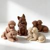 3D Мультяшное Животное Штабелируемый Щенок Мопс Силиконовая Форма Медвежонок Питомец Собака Ручная Работа Ароматическая Свеча Гипсовая Форма Мыло Свеча Материалы для Изготовления