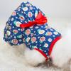 Summer Floral Print Small Dress Lovely Medium Dogs Sleeveless Foreleg Bowknot Decor Holiday Pet Outfit