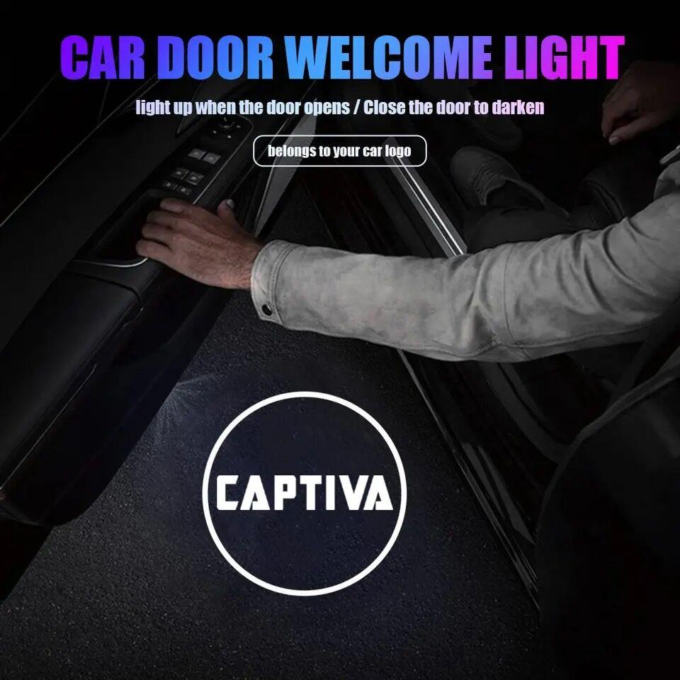 2 шт. HD LED Проектор на дверь автомобиля Световой логотип Добро пожаловать Для Chevrolet Captiva 2007-2017 2018 2019 2020 Автоаксессуары