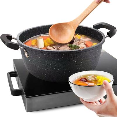 Суповая кастрюля с антипригарным покрытием, кастрюля для бульона, быстро нагревающаяся, глубокая кастрюля 21,5 см, чугунная кастрюля для приготовления пищи, индукционная суповая кастрюля для всех типов плит