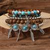 4 шт./набор браслетов Charm Bohemian Stackable Trendying Bohemian Beads Girls Gift
