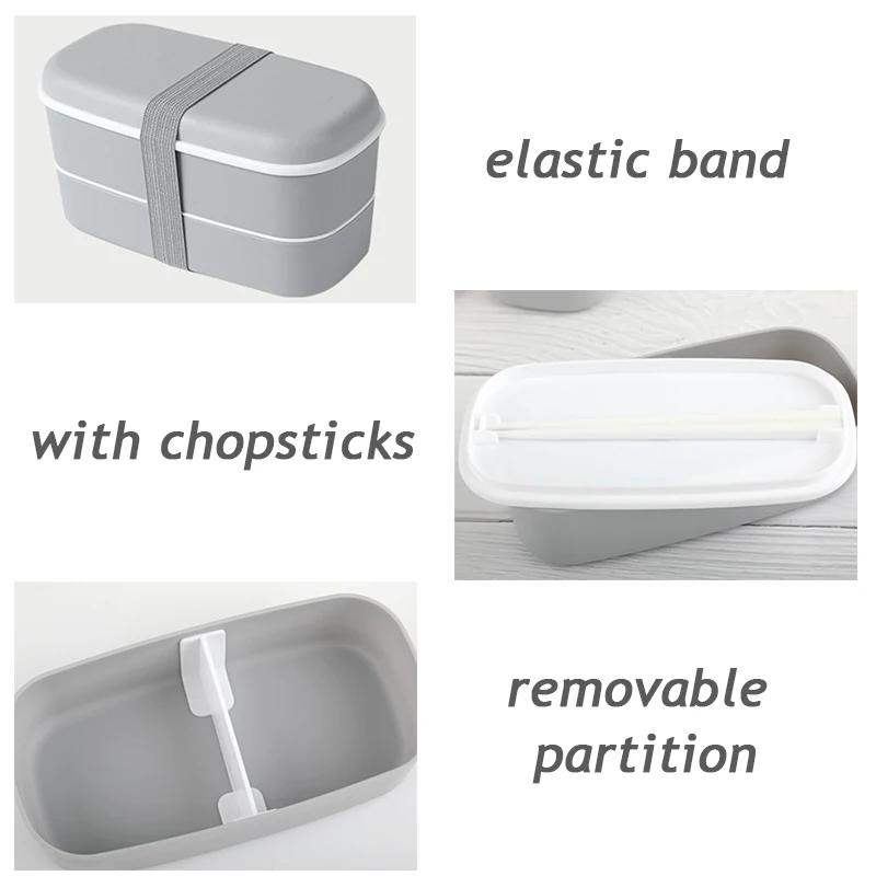 Новый портативный герметичный пищевой двухслойный бенто-бокс, ланч-бокс, ланч-бокс для детей, контейнер для еды, контейнер для хранения еды, закуски