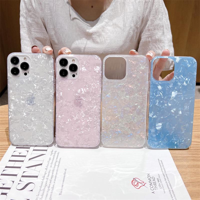 Мечтательный Силиконовый Чехол с Ракушками для iPhone 16 Pro Max - Защитная Крышка с Перламутром