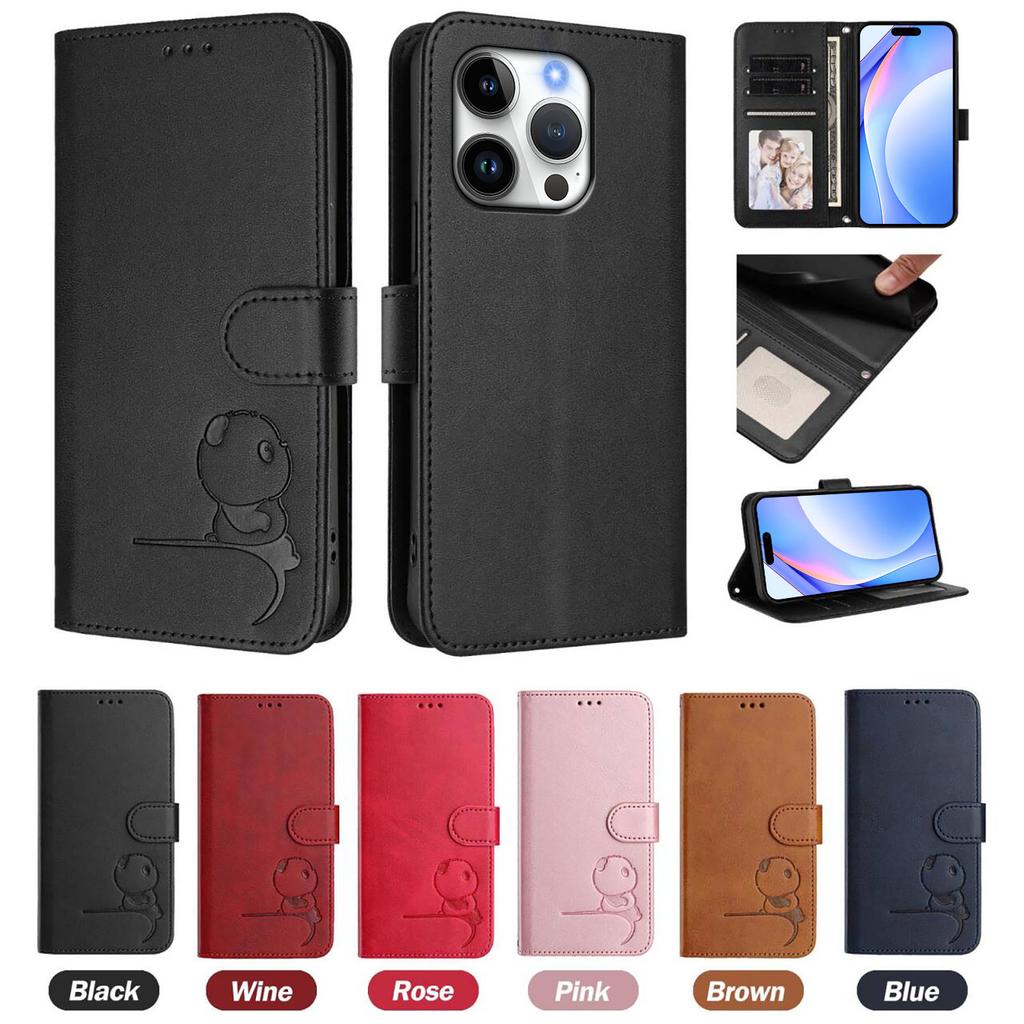 Case For Realme 15 15 Pro Cute Panda Luxury Leather Flip Phone Case For Oppo Realme 15 15 Pro Cash Slots Magnetic Wallet Cover