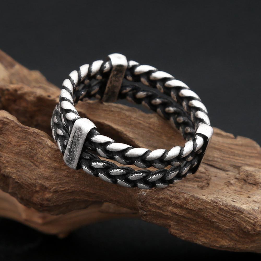 Vintage Fashion Braided Rings for Men Women Stainless Steel Simple Couple Wedding Bands for Lovers Party Jewelry Gifts Wholesale