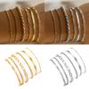 6 Pieces Fashionable 14K Gold Plated Bracelet Set Accessory for Women Thin Cuban Link and Paperclip Chain Designs