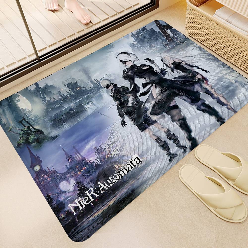 Игра NieR Automata Напольный коврик Прямоугольный Противоскользящий Домашний Мягкий Коврик для ванной Передняя дверь В помещении На улице Коврик Приветственный коврик