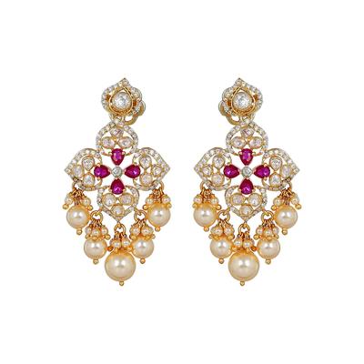 Серьги Kundan Gold Plated, 925 Sterling Silver, Polki, ручная работа, серьги из муассанита, индийские женские украшения