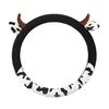 Cow Car Steering Wheel Cover with Horns Ears Anti Slip Sweat Absorption Comfortable 15 Inch Universal Women Auto Steering Wheel Protector Car