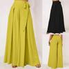 Spring Summer Women's Lace-up Culottes Loose Casual Wide Leg Pants Casual Elastic Pants
