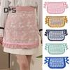Oilproof Waist Apron Soft Touch Lace Embroidered Women Server Waitress Short Half Apron with 2 Pockets for Kitchen