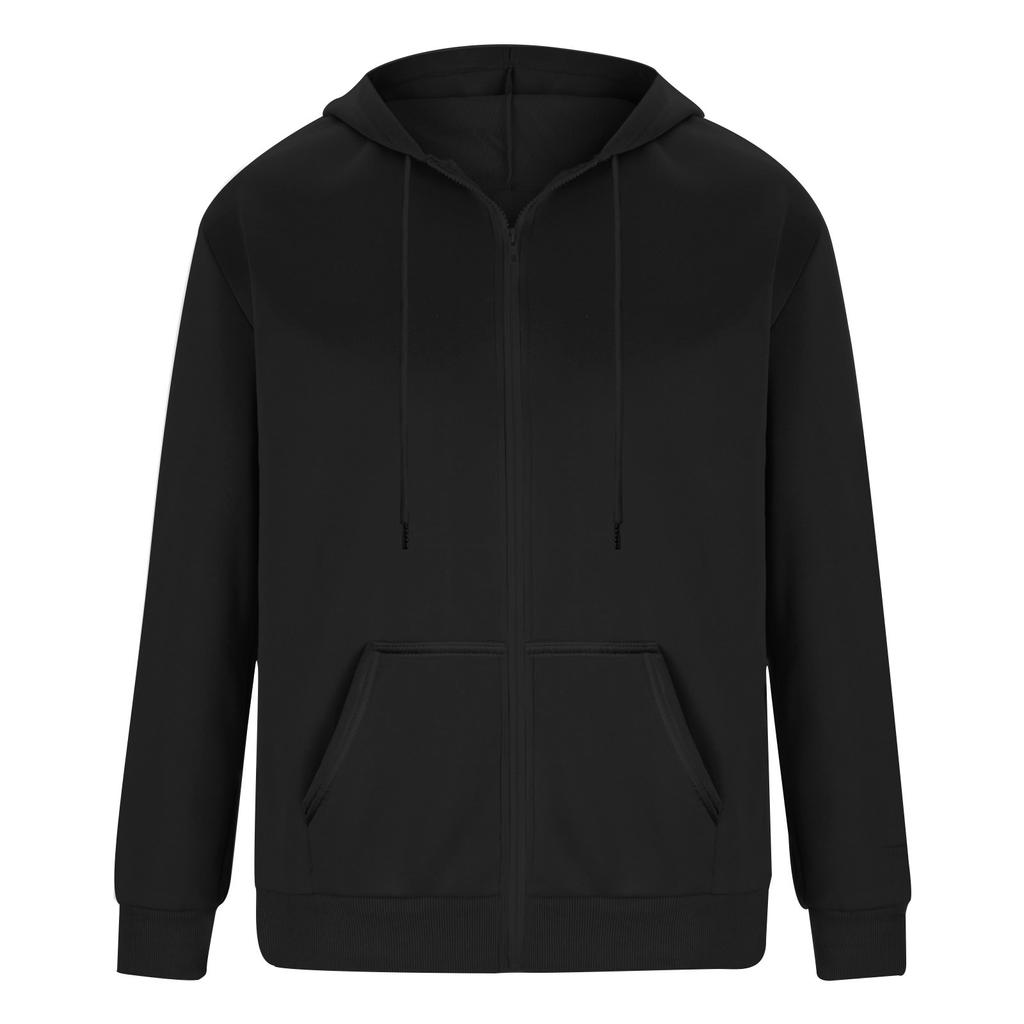 Men's Drawstring Hoodie Long-sleeved Coat Hoodie Sweatshirt With Full Zip Casual Pocket Hoodie Coat