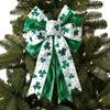 St Patricks Day Tree Topper Bows for Wreath Decorations Irish Holiday Crafts Bows for Front Door Indoor Outdoor Use