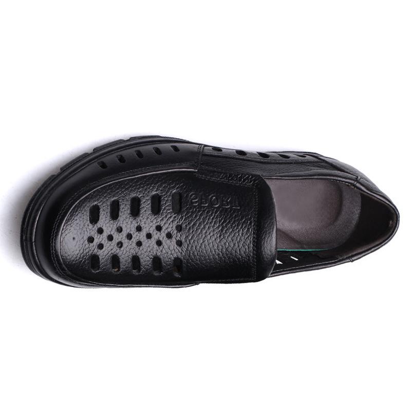 Модные туфли из натуральной кожи, мужские летние сандалии, полые мужские сандалии, мужская брендовая повседневная обувь ZHK288