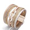 Leather Bracelet for Women Boho Multilayer Wrap Bangle Femme Jewelry