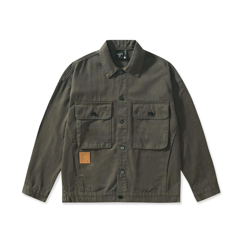 Trendy Brand American Retro Heavy Casual Denim Jacket Men'S Loose Multi-Pocket Tough Guy Tooling Lapel Jacket