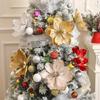2Pcs 24cm Big Artifical Flowers Christmas Tree Decoration Ornaments Fake Flowers For Home Decor New Year 2026 Gifts Accessories