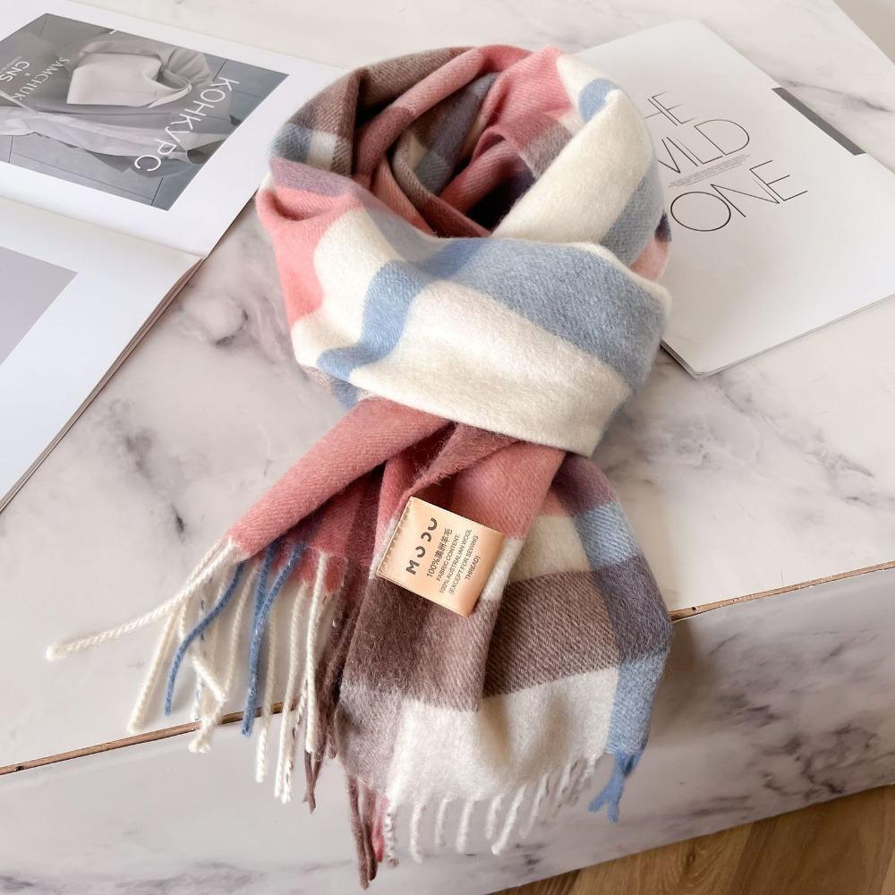 Thick Warm Winter Plaid Scarf Windproof Shawl Wrap Fashion Long Tassel Scarves