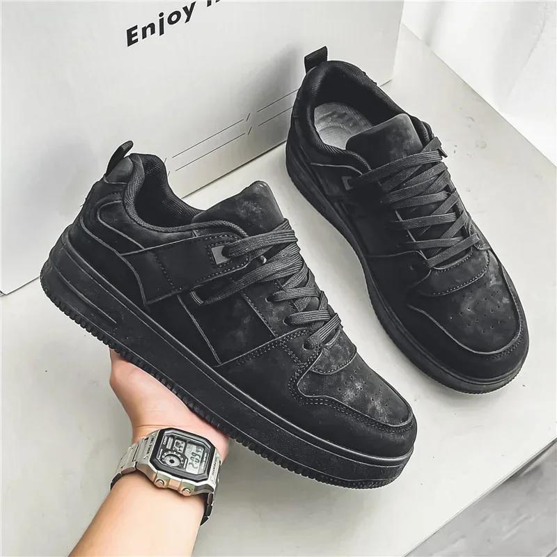 New Arrivals Man Black Sneakers Non-Slip Platform Men Skateboarding Shoes Comfy Outdoor Men's Sports Shoes Tenis Masculino Homem