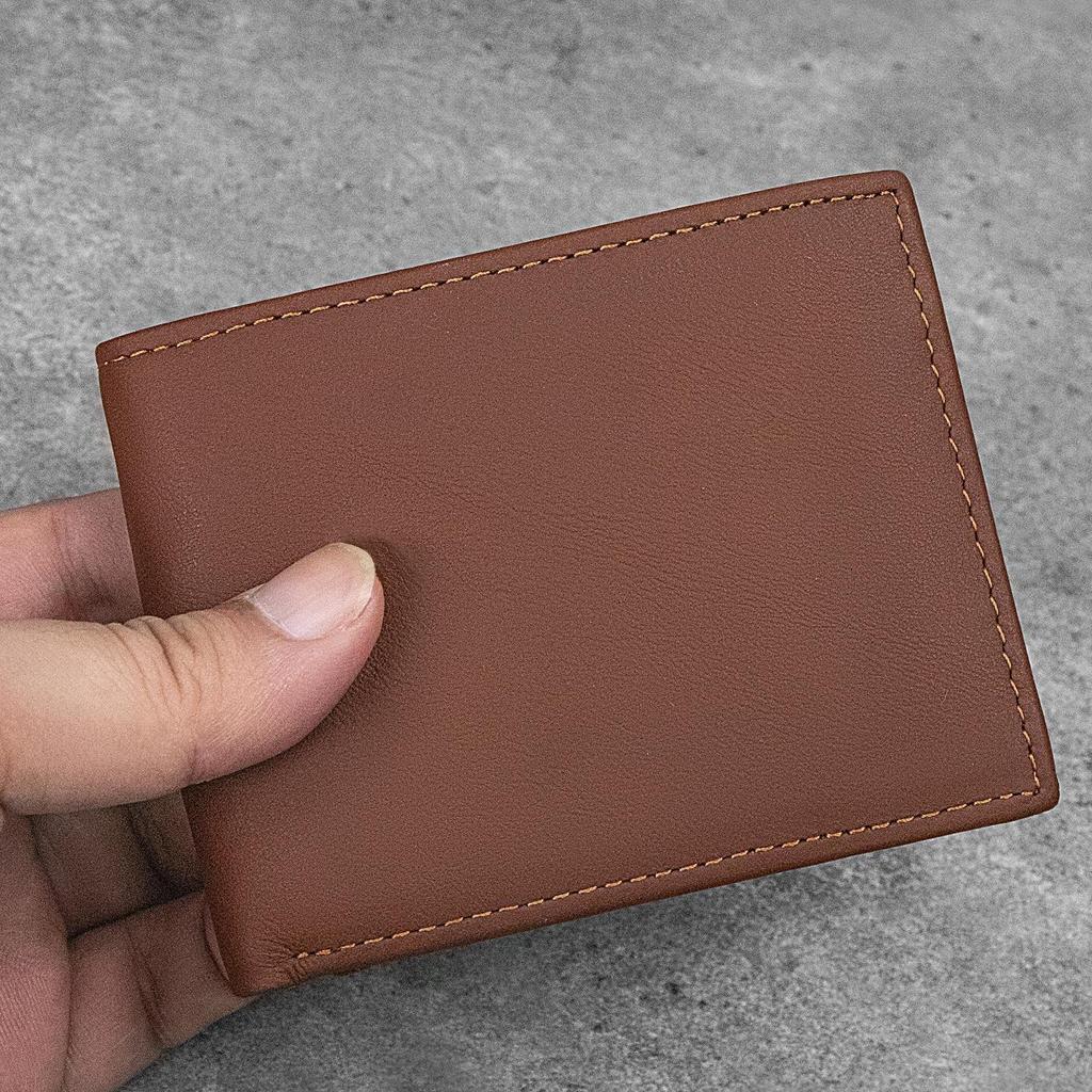 Waxed Leather Men's Bi-Fold Wallet with RFID, Dollar Clip & Multi-Card Holder