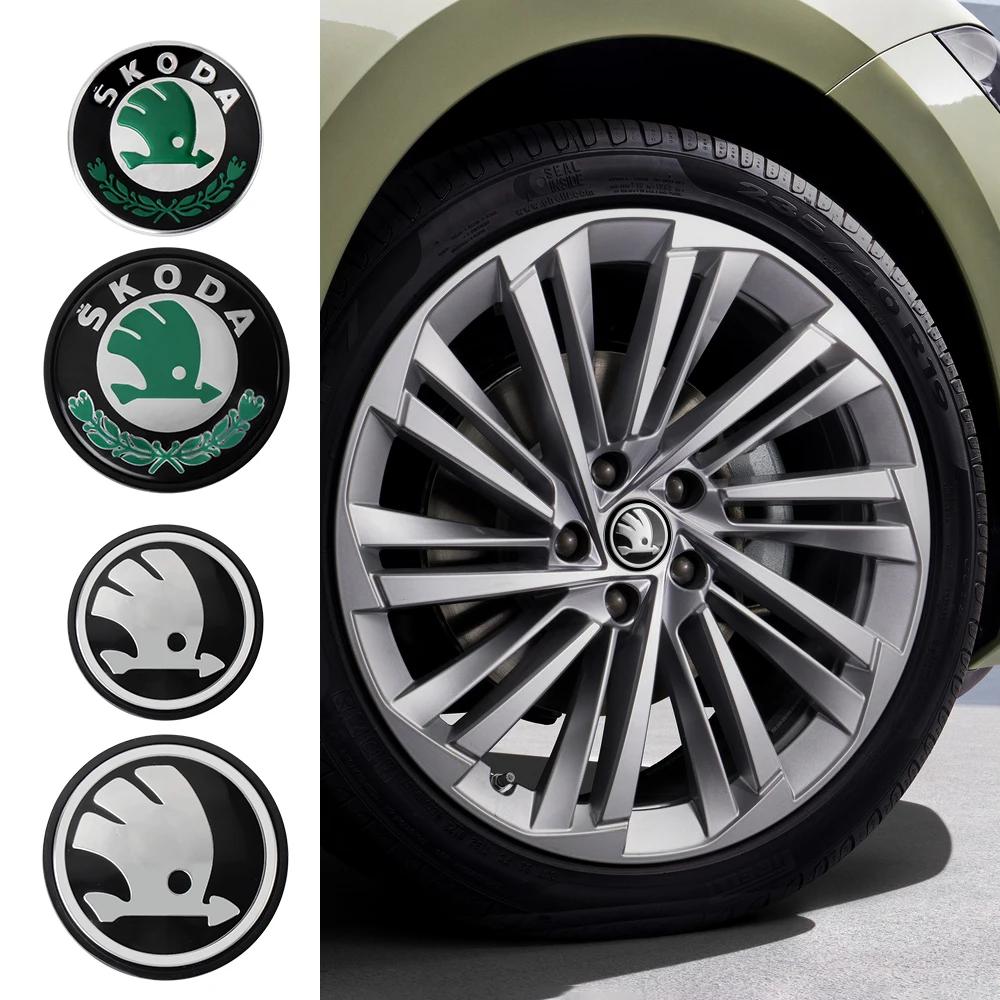 Car Sticker 2025 Hot 4pcs 55/65mm Wheel Hub Center Caps Badge Cover Hubcaps For Skoda Fabia Superb Rapid Karoq VII Yeti Kodiaq A
