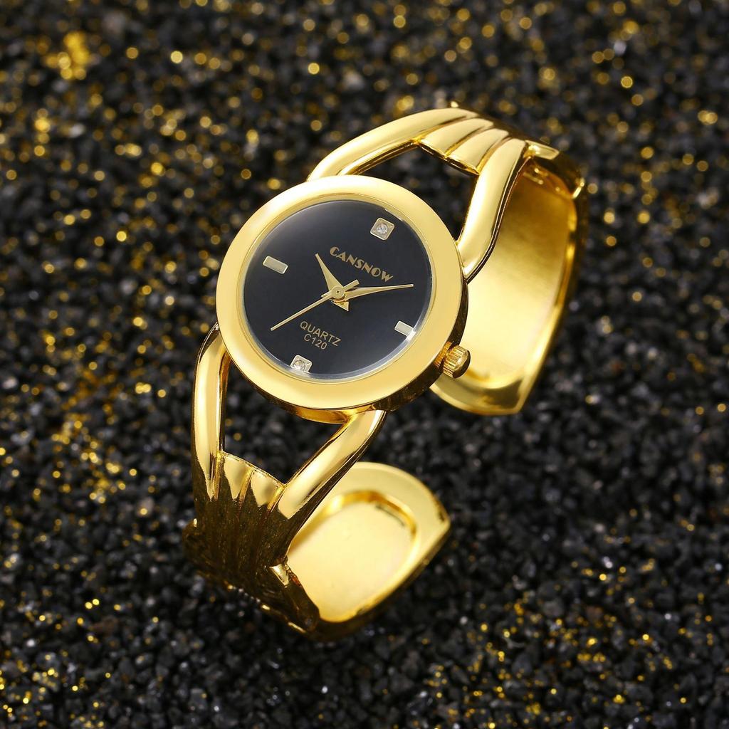 Новые роскошные модные женские кварцевые часы с круглым циферблатом и стразами, элегантные женские часы, женские наручные часы с золотым браслетом