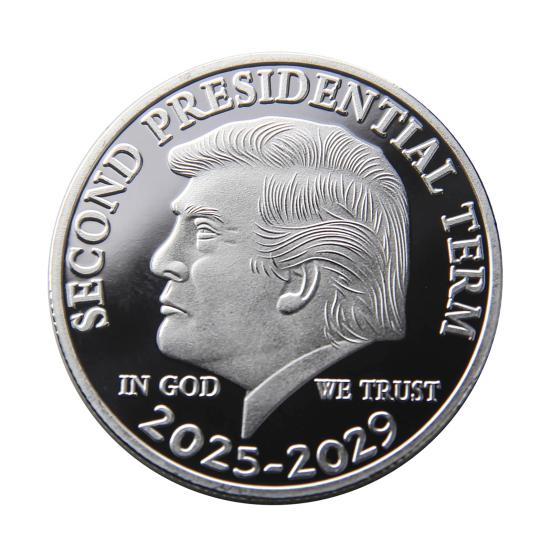 Сувенирная монета Трампа Второй президентский срок 2025-2029 гг. Сувенирная монета коллекционная металлическая