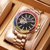 Top Brand New Rainbow Diamond Automatic Mechanical Watch Men's Solid Core Fine Steel Belt Waterproof Luminous Men's Wrist Watch