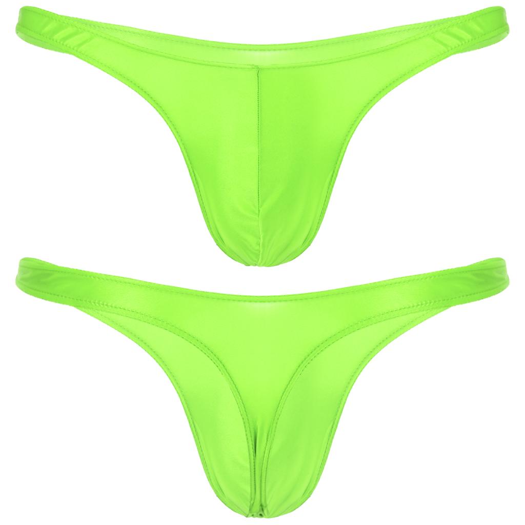 Swimwear Mens Swimsuit Glossy Bulge Pouch Thongs Mini Bikini Underwear Low Waist Briefs Underpants Swimwear Bath Briefs Panties