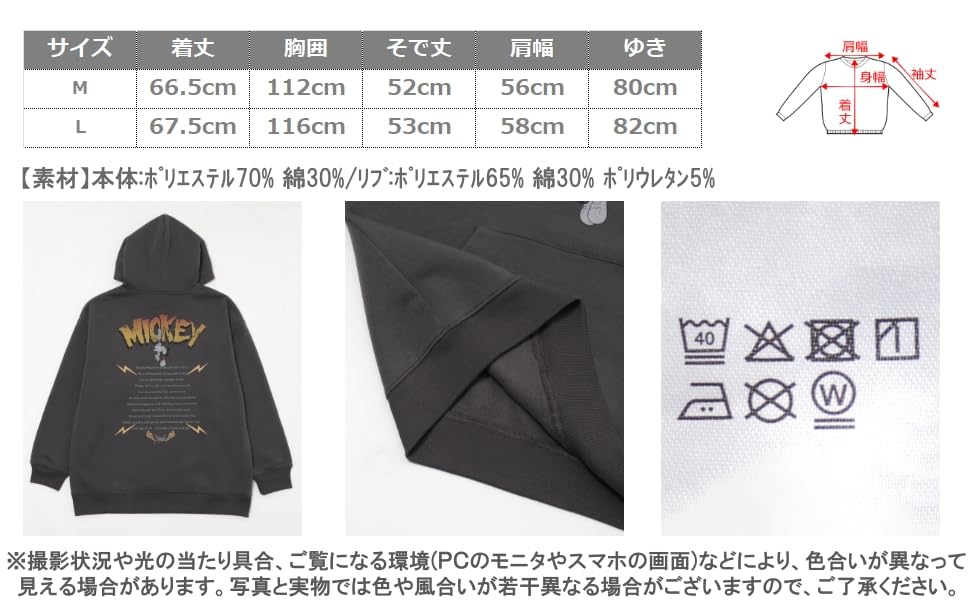 WEGO Unisex Disney Graphic Disney Size White Hoodie/Sweatshirt, Fall/Winter Casual, Gift, Men's, L,