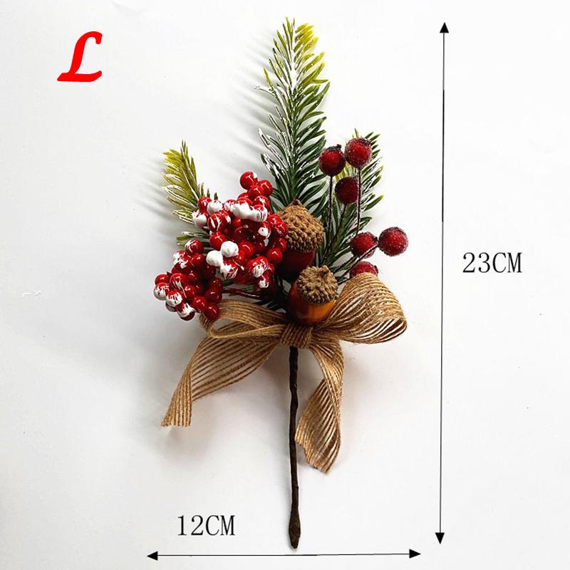 Искусственная Рождественская Елка Сосновые Ветви Рождественские Ягоды Для Рождества DIY Украшения для Венка Ноэль Настольные Украшения Детские Подарки