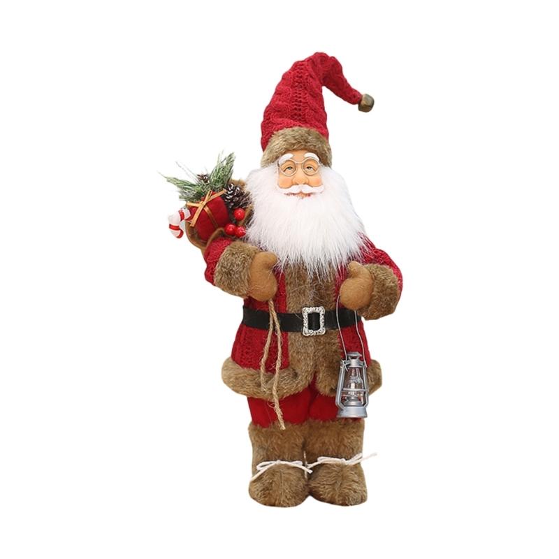 Santa Clause Ornament 12Inch High Santa Figure Christmas Decoration For Mantles Shelf Desktop Display Indoor and Outdoor