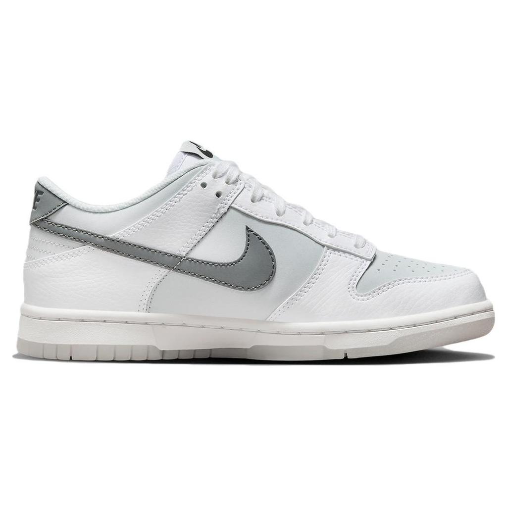 Nike Детские кроссовки Dunk Low GS Reflective Swoosh Белый футбольно-серый Pure-Platinum FV0365-100
