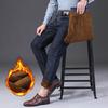 Plus Size Winter Men 'S Warm Jeans Classic Style Business Fleece Thick Stretch Denim Trousers Male Brand Black Blue 