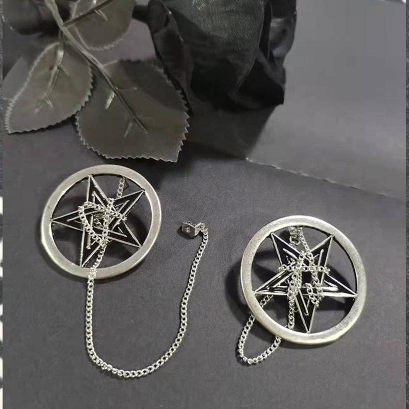 Gothic Style Punk Cool Cross-Earrings Long Chain Pendant Drop Earrings For Women Men Street Hip Hop Earring Jewelry Gift