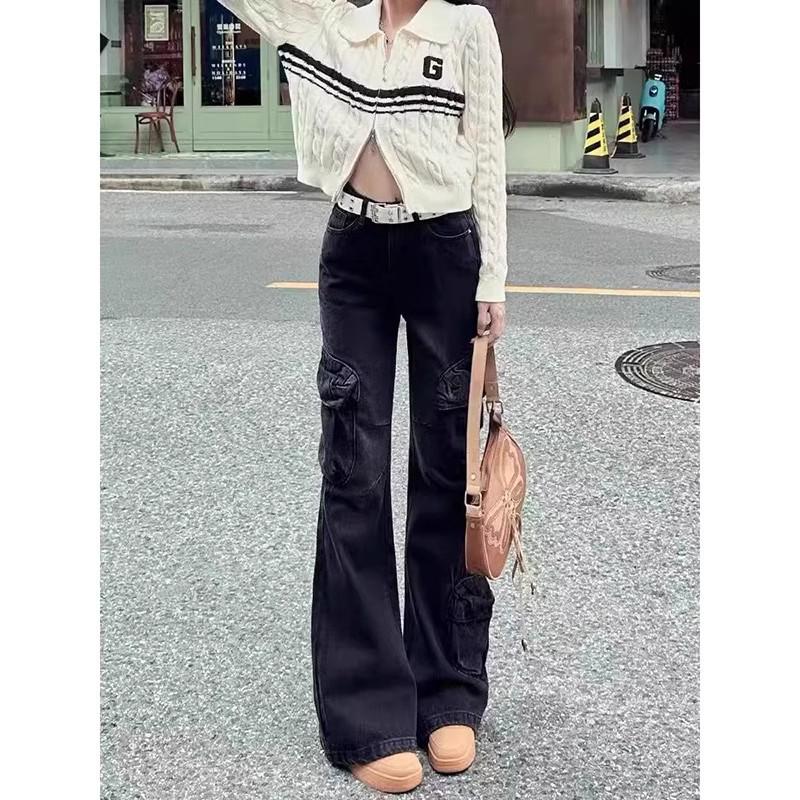 Расклешенные джинсы с высокой талией в стиле ретро для женщин