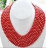 100 INCH  7-8mm RED CORAL NECKLACE