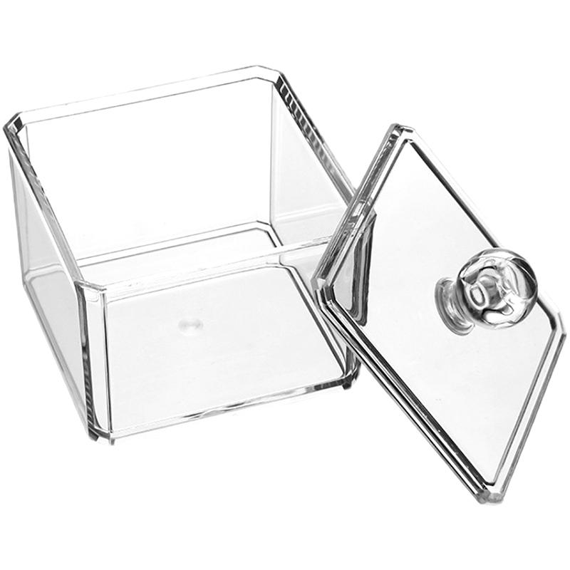 Acrylic Stackable Storage Box Dustproof Makeup Cotton Pads Cotton Swabs Dispenser Desktop Cosmetic Jewelry Cases Organizer