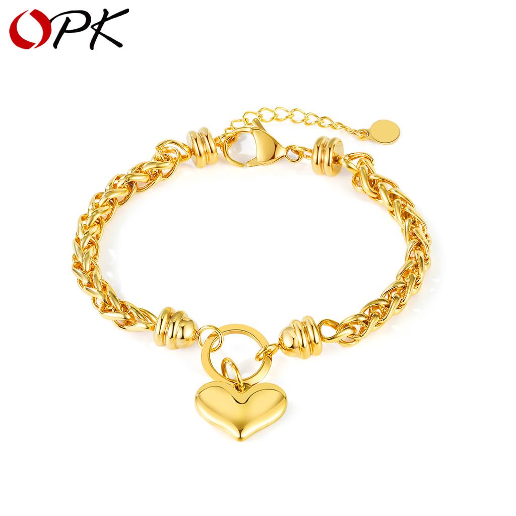 OPK Модный браслет из нержавеющей стали Love для девочек