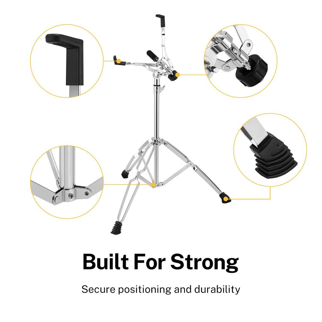 Стойка для малого барабана Donner, совместимая с держателем для палочек, изготовлена из металла, регулировка высоты 10" - 14" (Рост 66см-101см)