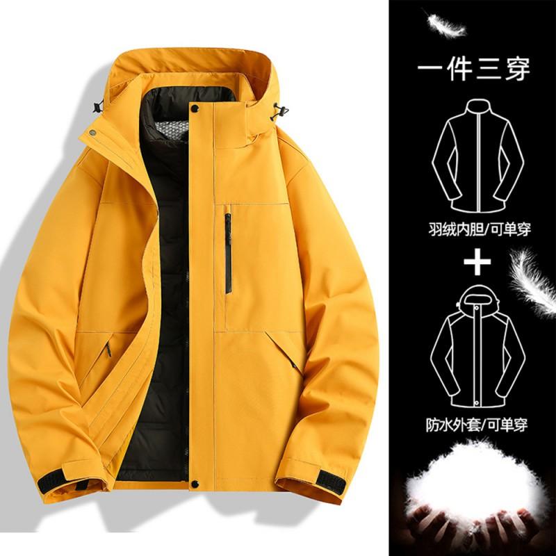 Men Women Waterproof Windproof 3-in-1 Hiking Jacket With Removable Insulated Liner Outdoor Trekking Camping Cycling