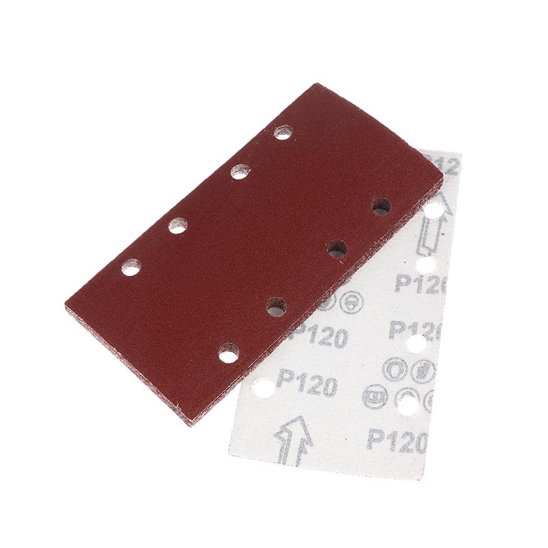 10 шт. Прямоугольные премиальные флокированные листы наждачной бумаги с 8 отверстиями, самоклеящиеся 185X93 мм - Ассорти абразивности для пневматических шлифовальных машин