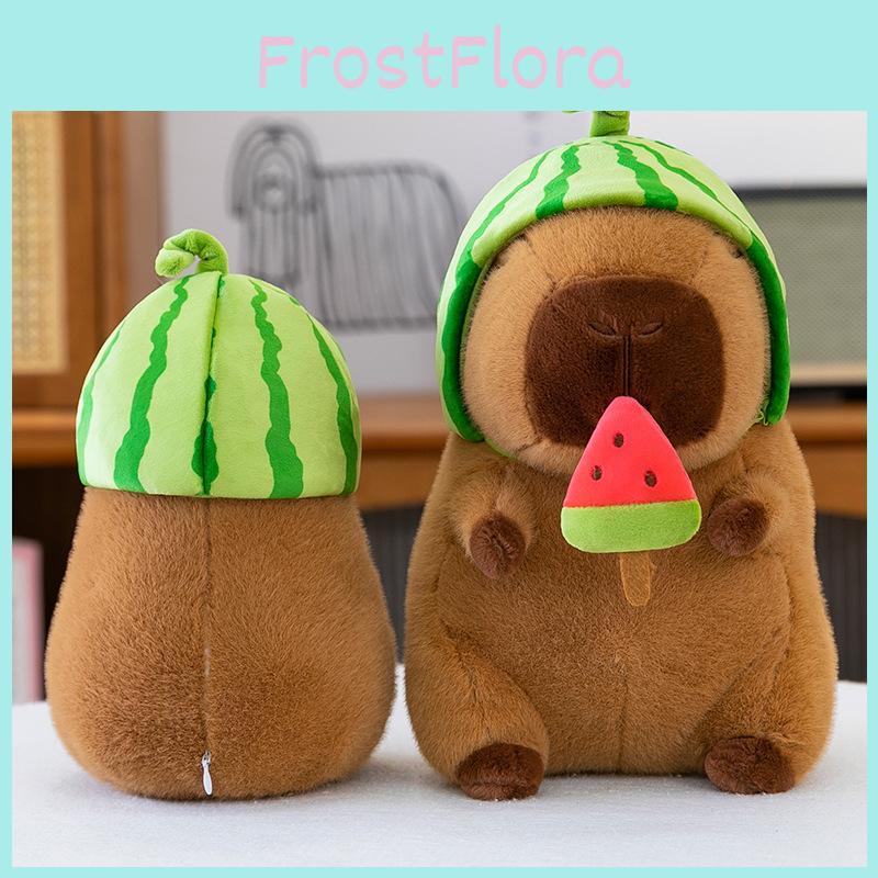 Watermelon Capybara Hat Plush Toys Soft Doll Room Decoration Gifts Children