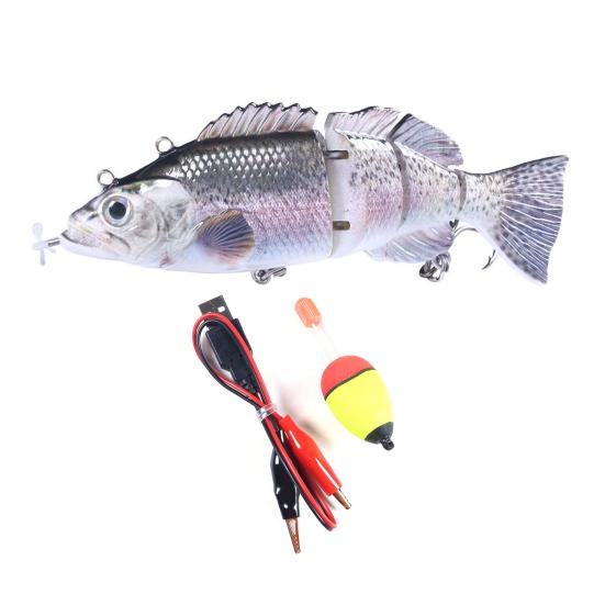 14CM/53G Electric Multi-Jointed Fishing Lure with Float USB Rechargeable LED Luminous Swimbait Robotic Artificial Bait Fishing Accessories