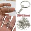 20Pcs Key Rings Keychain with Split Ring Metal Blank Keyfob Key Pendant Charms Holder Link Rings DIY Key Chains Keyring