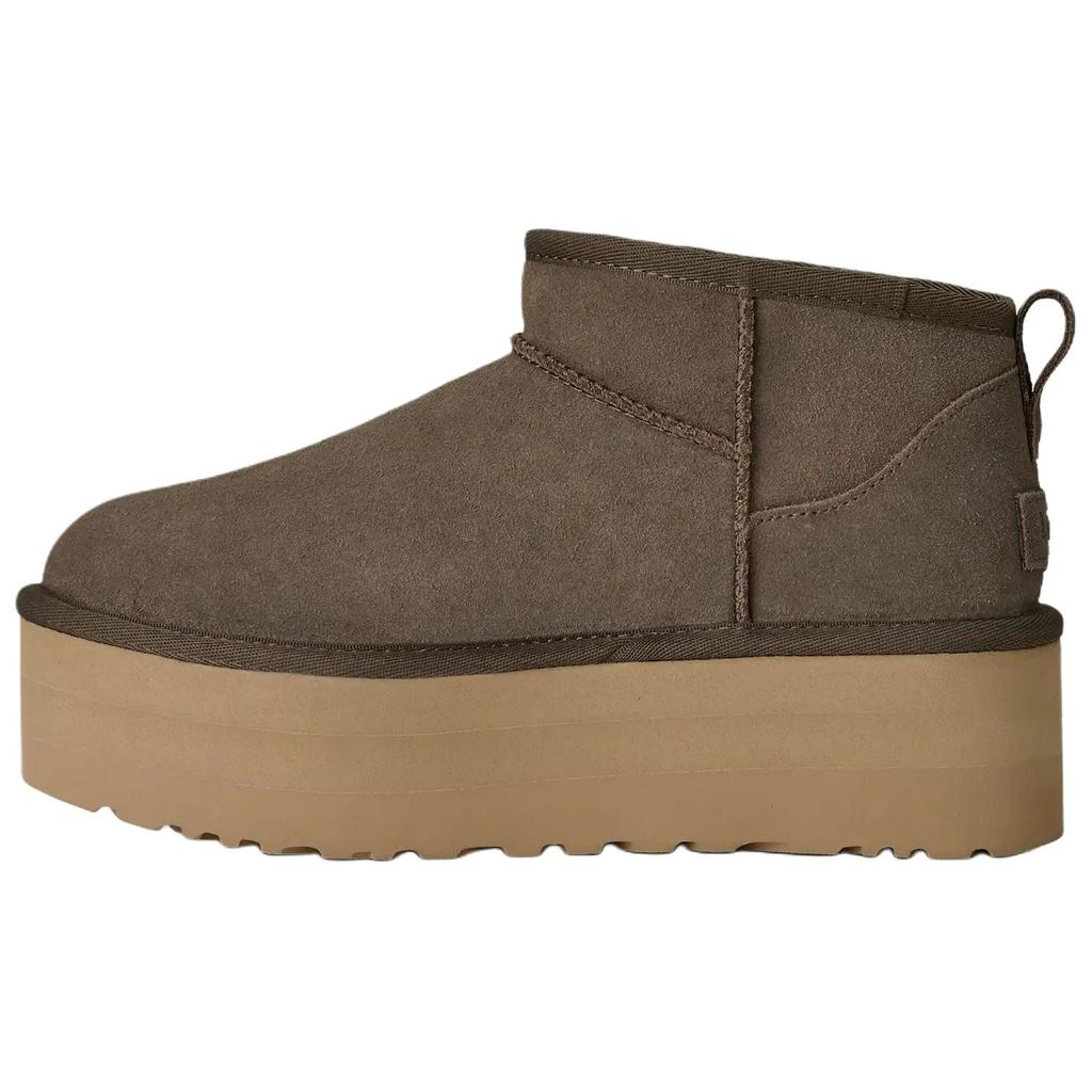 UGG Классические Ультра Мини Платформа Замшевые Теплые Универсальные Без Шнуровки Снегоступы Женские ботинки Коричневые 1135092-DDRG
