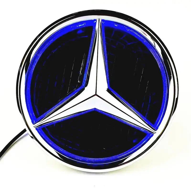 C200 E200 Новый 2025 Для автомобиля Mercedes Benz Передняя решетка Звезда Эмблема Светодиодная Подсветка Логотип Белый Синий Красный Свет для Mercedes Benz W