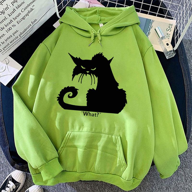 Кот Что? Толстовки с принтом Унисекс/Женские толстовки Повседневная толстовка с капюшоном Индивидуальный пуловер(Отправка в течение 48 часов)